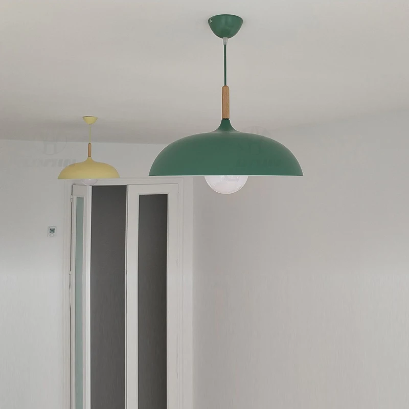 Lampe suspendue minimaliste en aluminium et bois, ampoules Edison E27, design moderne, luminaire décoratif d\'intérieur, article art déco, 110/220V
