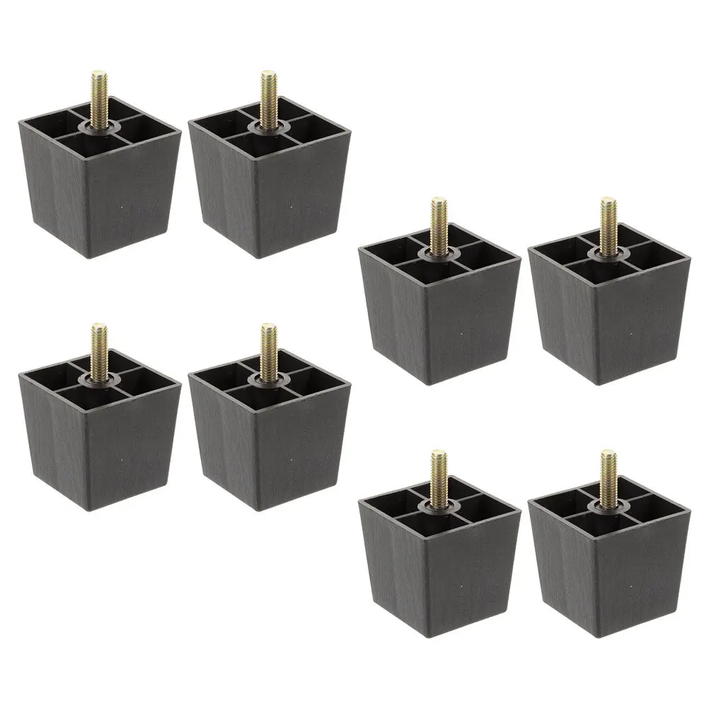 

8 шт. квадратных ножек для мебели, удлинители для диванов, винтовые сменные опоры для кресел, кроватей, столов, шкафов, удлинители для ножек дивана