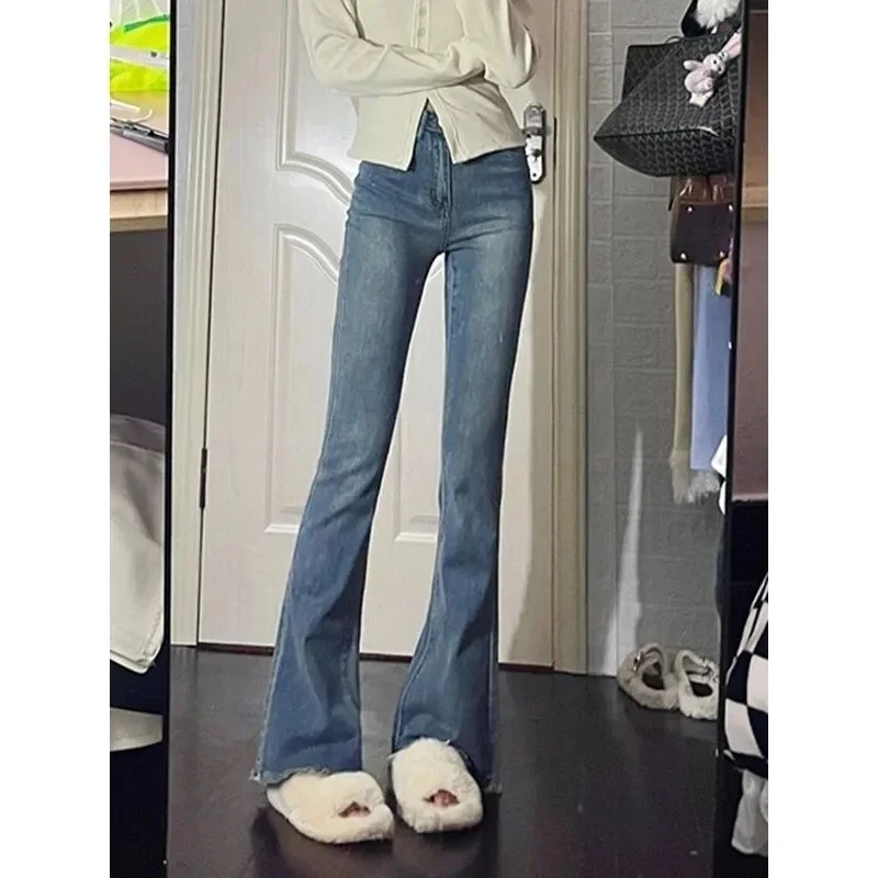 Bootcut Jeans Woman Vintage Y2K Pleated Drapey Barrel Chic Sides Studs Decorate Trendy Patch Clothing Patchwork Plus Size Ladies