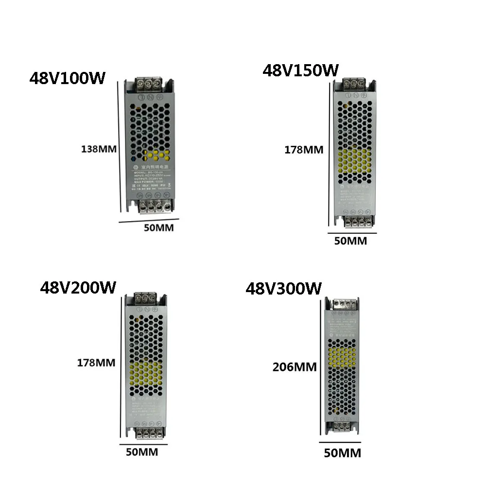 AC 110V 220V To DC12V 24V 48V Transformer 60W 100W 200W 300W LED Driver Power Supply Super Thin Converter for LED Strip Light