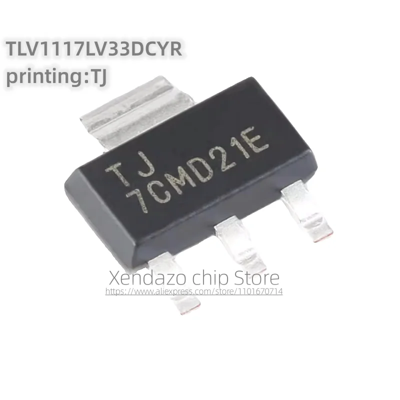 10pcs/lot TLV1117LV33DCYR Silk screen printing TJ SOT-223 package Original genuine 1A voltage regulator chip