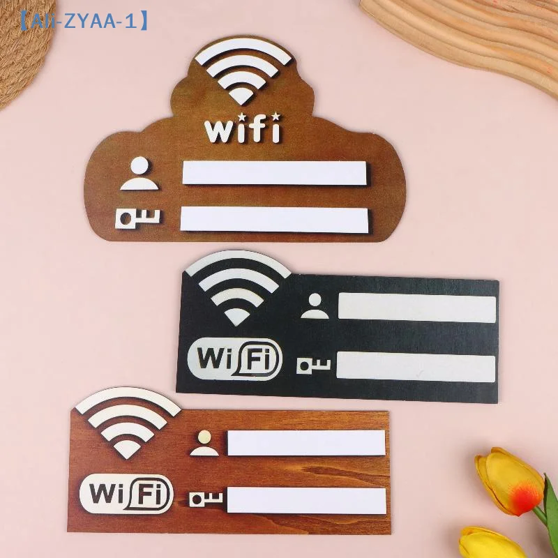 Vintage Wooden Wifi Password Sign Board Erasable Wifi Info Display Plate With Pen For Cafe Home Hotel Wall Decoration【ZYAA-1】