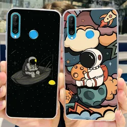 For Huawei P30 Lite Case MAR-LX1M MAR-L21A MAR-LX1A Cute Astronaut Cover Clear Silicone Bumper For Huawei P30 Pro Lite P 30 Capa
