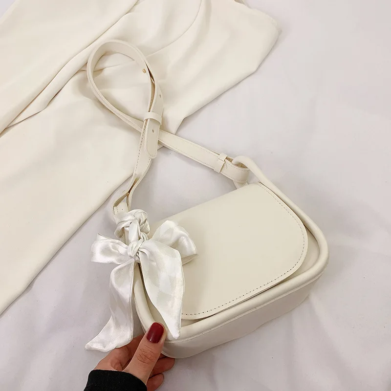 Minimalist Fashion Small Crossbody Bag for Women New Western-style Scarf Underarm Bag Niche Design Solid Color Shoulder Bag