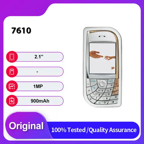 Original Unlocked 7610 Single Sim GSM 900/1800 2G Bluetooth Mobile Phone Russian Arabic  Keyboard Made in Finland