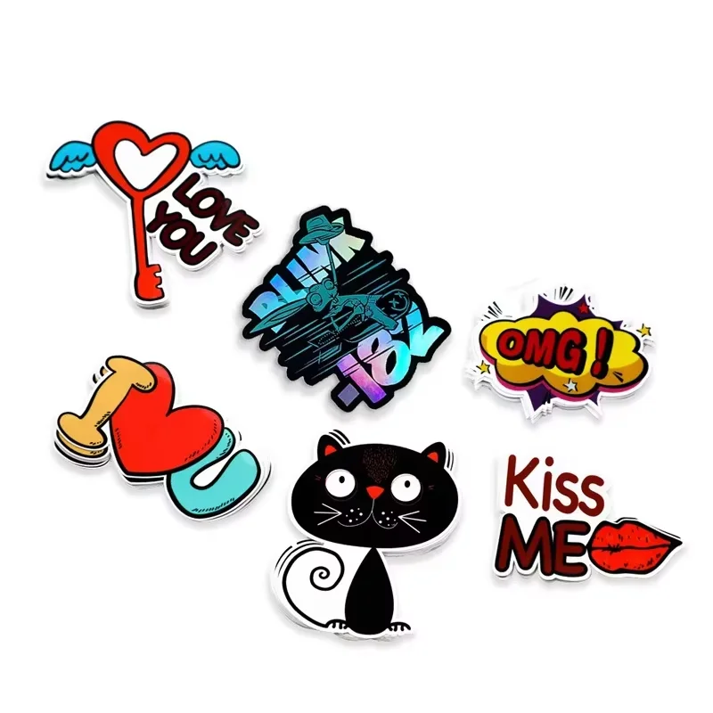 

100pcs custom sticker label print your logo design cute cartoon brand laptop personalized sticker surface glossy