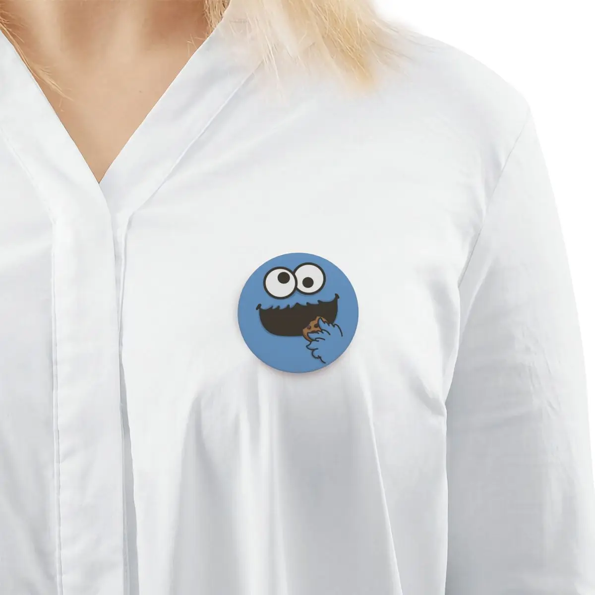 Cartoon Tv Movie Sesames Street Pin bottoni posteriori per zaino personalizzabile divertente Happy Cookie Monster badge spille Pinback