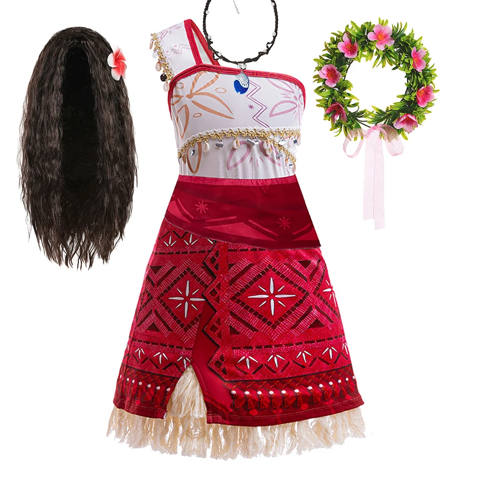 Girls New Moana 2 Costume Children Halloween Carnival Princess Dress Kids Pageant Party Cosplay Clothes Girl Vaiana Outfit