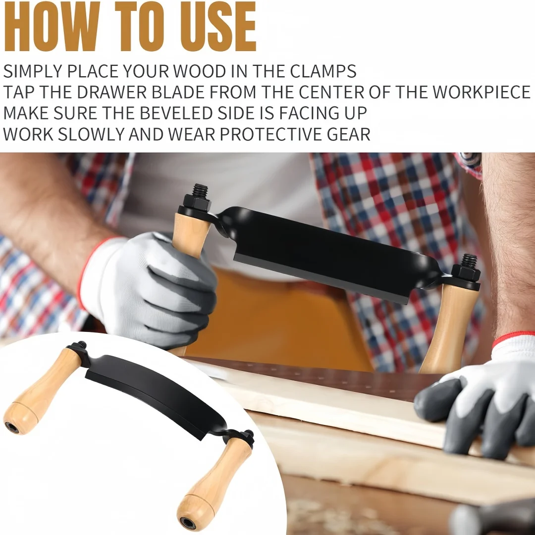 

Woodworking Debarking Hand Tool Razor Shaving Unsharpened Draw Knife Felled Draw Shave Knife Curved Draw Shave Tool
