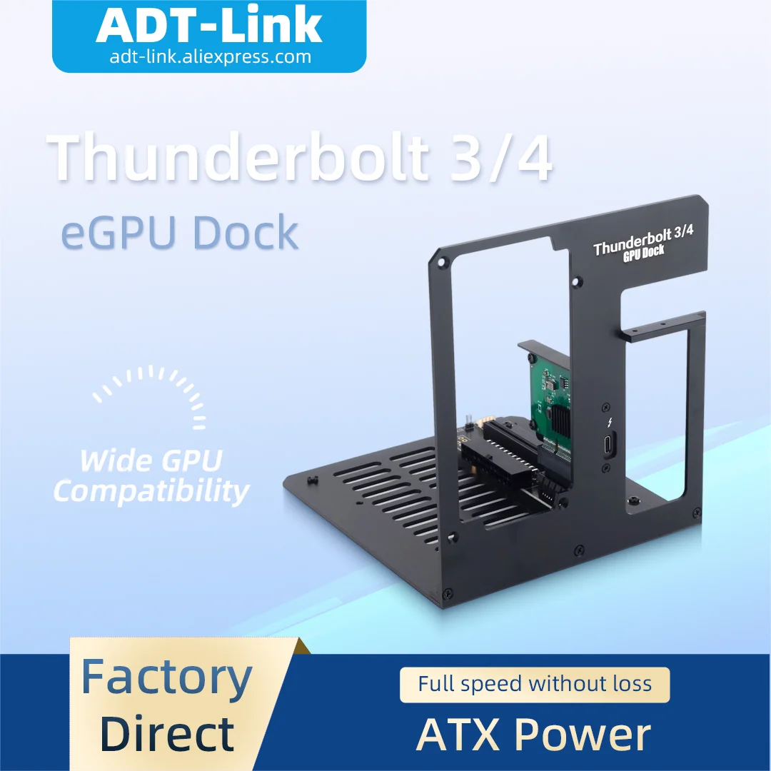 PCIE 4.0 X16 Thunderbolt 3/4 Adapter eGPU Dock Thunderbolt 3/4 Docking Station Compatible with Various for Graphics Cards