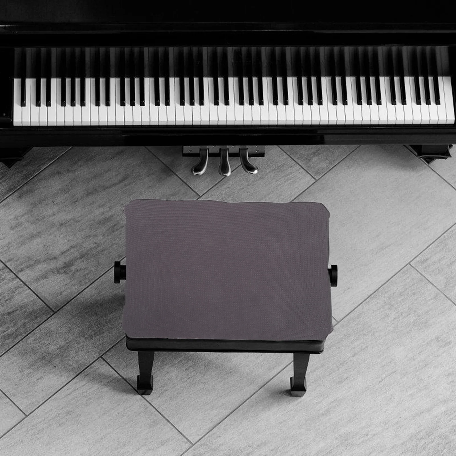 

Dining Bench Cover 90-120x35-50x20cm Black Fabric Dustproof Protector for Piano Stool Outdoor Camping Picnic Polyester Long Seat