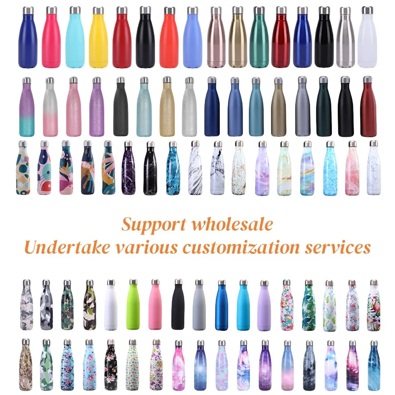 Double Wall Stainles Steel Water Bottle Thermos Bottle Keep Hot and Cold Insulated Portability Vacuum Flask Sport customizable - view 3