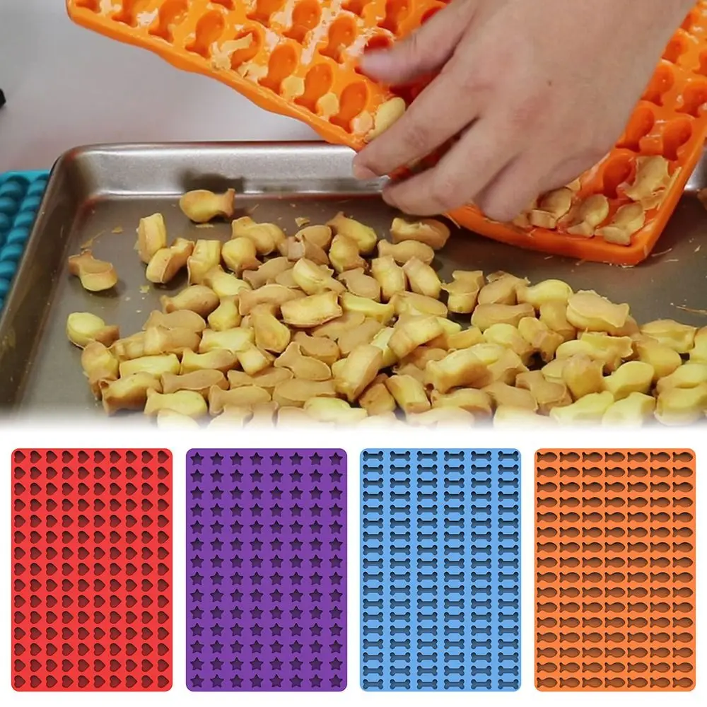 

Baking Biscuit Mold Love Heart Chocolate Candy Dog Bone Fish Star 112/150 Cavity Dog Biscuit Mold Treat Mold Silicone Mold
