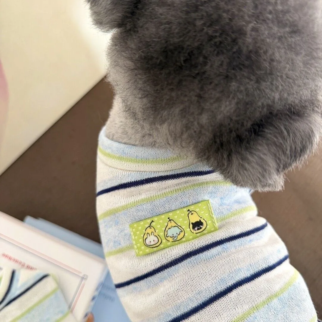 Summer Lightweight Dog Clothes - Breathable Cartoon Print Sleeveless T-Shirt for Teddy, Bichon & Maltese Pet Supplies