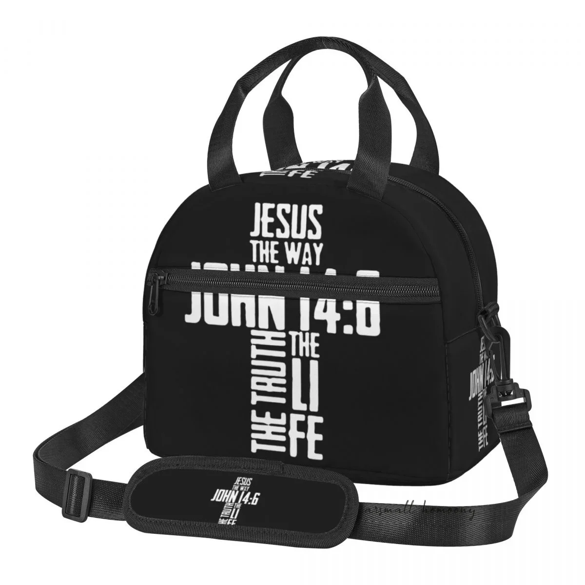 

Bible Verse Jesus The Way John Lunch Bag for Women Portable Thermal Insulated Lunch Box Picnic Multifunction Food Tote