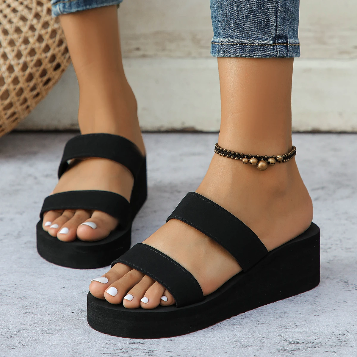 Women Platform Wedge Sandals Ladies Fashion Summer Slippers Woman Flip Flops New Women\'s Thick Bottom Shoes Heels Beach slippers