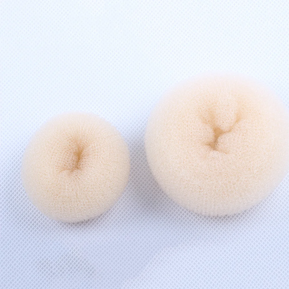 3pcs Hair Donut Bun Maker Sponge Hair Styling Tools Hairdressing Accessories (Beige) donut hair braider