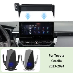 Car Phone Holder Screen Panel Fixed Base For Toyota Corolla 2023-2024 Car Mobile Phone Wireless Charging Mount Accessories