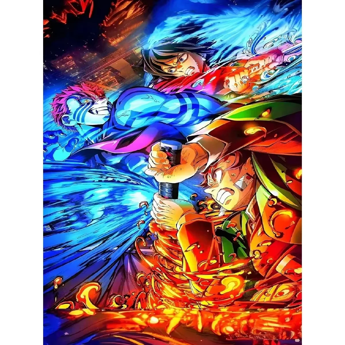 Diamantmalerei, Dämonentöter, Anime-Charakter, Mosaik, handgefertigtes Kunstwerk, volle runde/quadratische Diamanten, für Anfänger, Geschenk, Heimdekoration