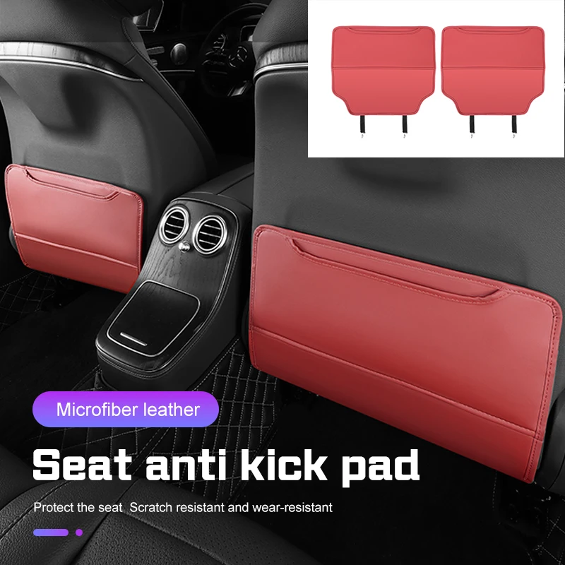 

For Audis Sline RS TT A3 A4 A5 A6 S4 S5 S6 S7 Q3 Q5 Q7 Car Seat Back Anti Kick Pad Leather Protective Mat Interior Accessories