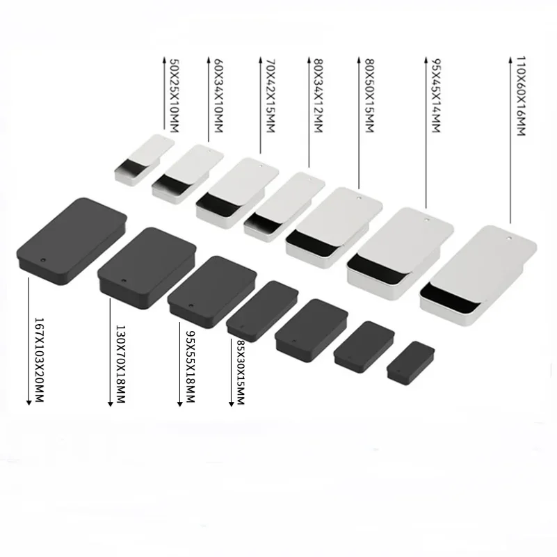 10PCS Rectangular Frosted Push-Pull Chewing Gum Button Storage Metal Box Mini Pill Sliding Cover Tin Box Jewelry Cosmetic Case