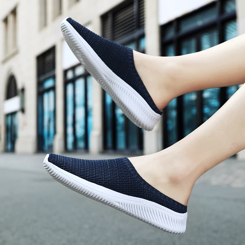 Summer Woman Shoes 2023 Mesh Casual Half Slippers Couple Man Size 46 Outdoor Daily Slippers Women\'s Shoes with Free Shipping