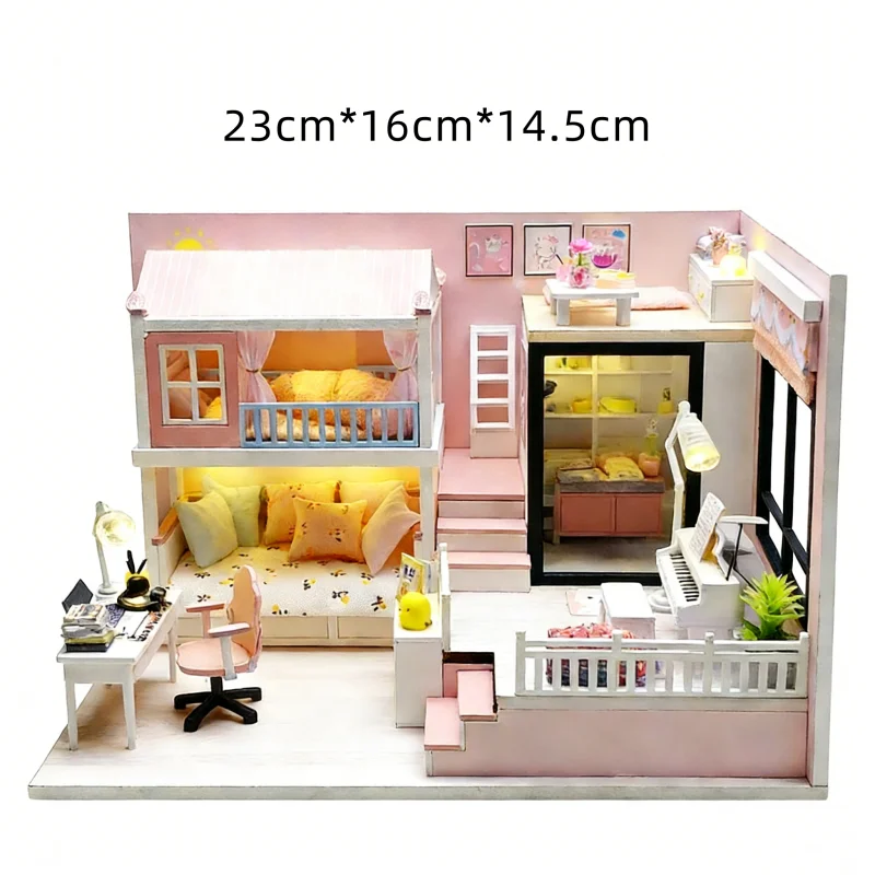 OUZEY 3D 木製パズル DIY ミニチュアハウスキット装飾モデルパズル装飾ティーンエイジベッドルーム興味深い DIY 誕生日ギフト