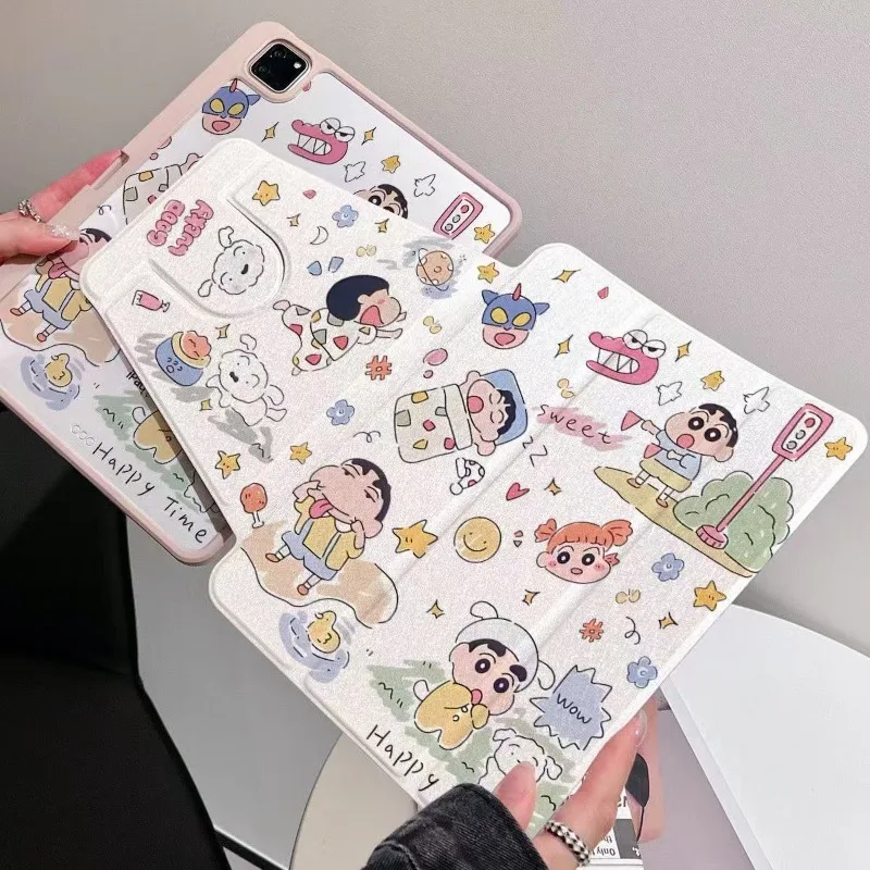 

Crayon Shin-chan Ipad Case for 11th 10th Air5 10.9in Tablet Case 2024 Air6 Pro 11in Air7 Acrylic Rotation Case Mini6 Air1 Cover