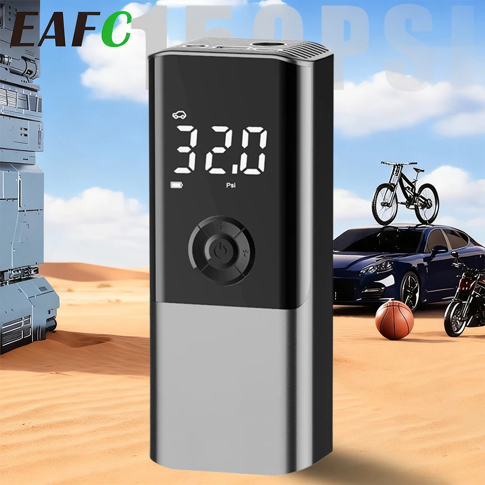 

EAFC Wireless /Wired Car Tire Air Pump 150PSI Car Air Compressor Car Tire Pump LED Air Pump for Car Motorcycle Bike Multi Use