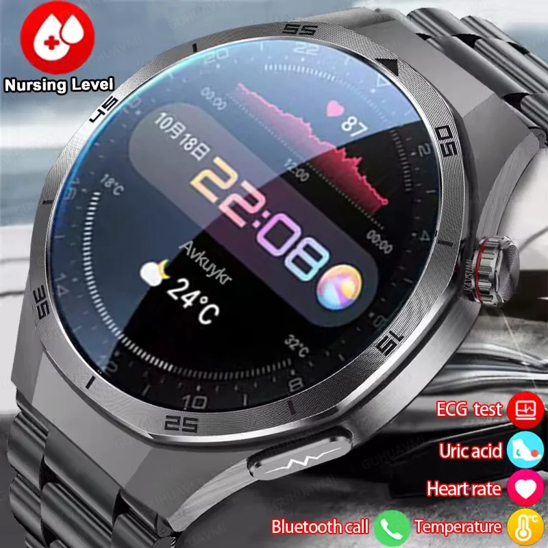 2025 New ECG+PPG Smart Watch Precise Uric Acid Blood Pressure Organ Body Analysis SmartWatch HD Call Men Watches Health Ms Clock