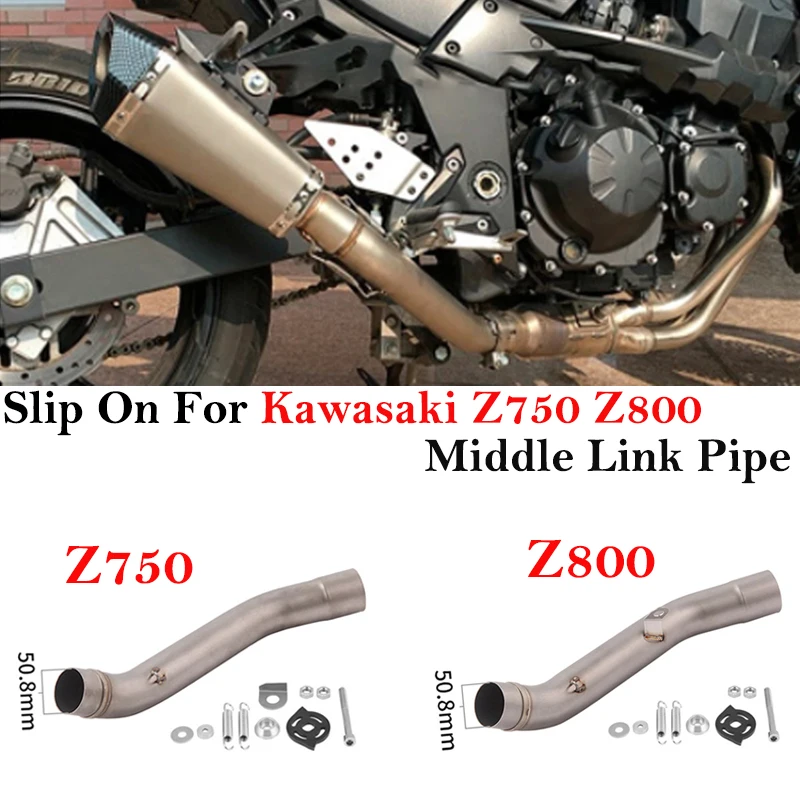 For KAWASAKI Z750 Z 750 2007 - 2014 Z800 Z 800 2013 - 2016 Motorcycle Exhaust System Muffler Tube Escape Moto Middle Link Pipe