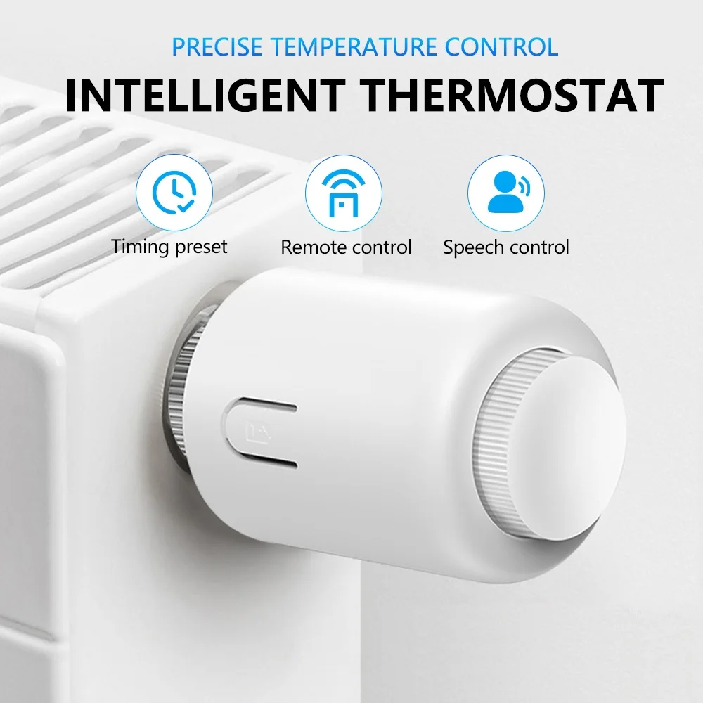 

Smart Thermostat Radiator Actuator APP Voice Control Thermostatic Valve Controller Works Compatible With Alexa Google Home Alice