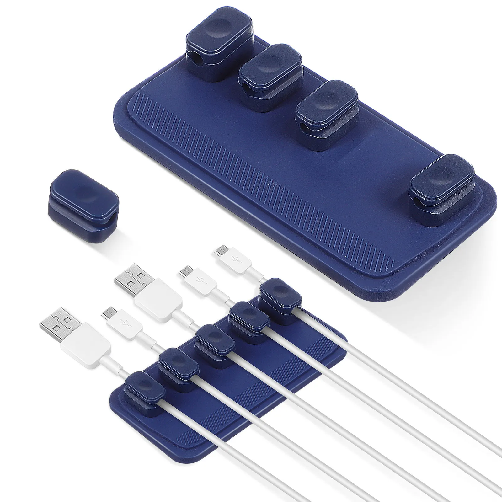 2Sets Magnetic Cable Organizer Desktop Cord Holder Detachable Clips Cable Management for TV Computer Charging Cables