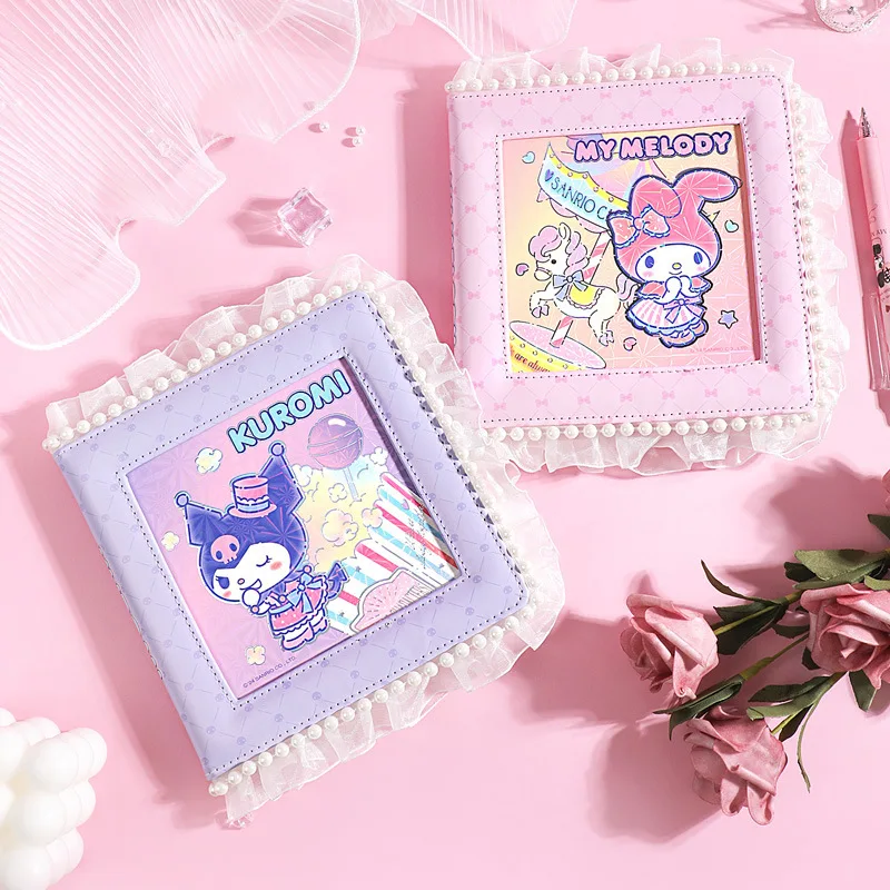 New Sanrio Genuine Lace Series Square Hand  Account Notebooks Anime Kuromi  My Melody Planners Offfice Stationery For Girls Gift