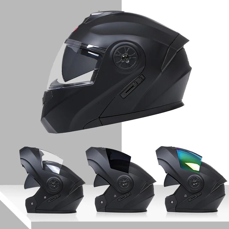 

Modular Dual Lens Helmet Interior Visor Safety Casco Flip Up Kask Men's Motorcycle Helmet Voyage Racing Moto Cross DOT Approved