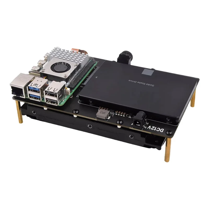 

FAST-X1008 Pcie To 2.5" SATA HDD/SSD+3.5" SATA HDD Shield For Raspberry Pi 5 NOT Support Boot From HDD/SSD