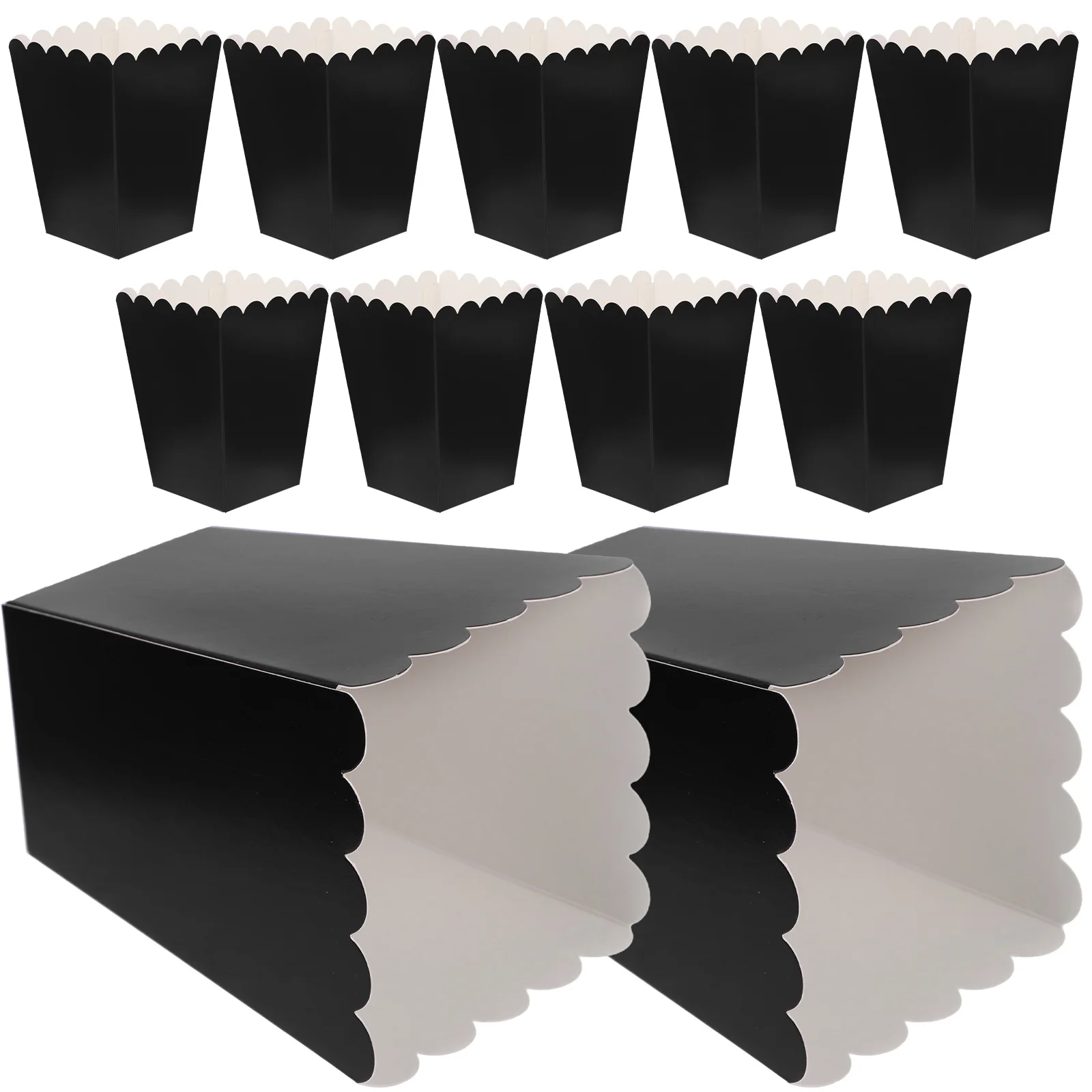 

Popcorn Tins Empty Box Buckets Holder Mini Cups Black 250g White Cardboard Party Snack