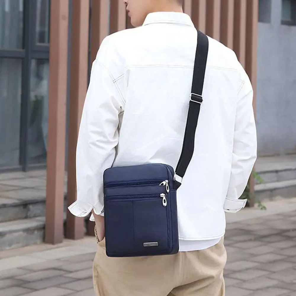 

Мужская сумка через плечо из ткани Оксфорд, большая вместительная многослойная мужская сумка через плечо, водонепроницаемая сумка-мессенджер на молнии, деловая сумка