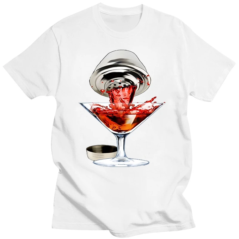 Funny Clothing Casual Short Sleeve Cocktail Mixer Bartender Tee  Shirt