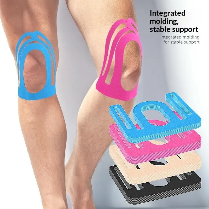Wholesale 5Pcs Pre-Cut Tapes Sport Tape Elastic Sport Support Durable Knee Tape Suitable For Running Sports Injuries