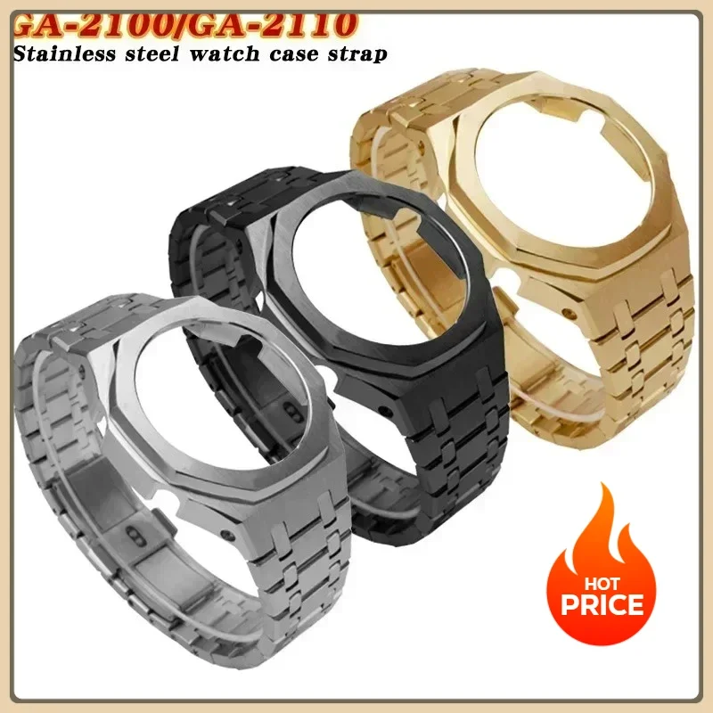 

Модификация Gen 5 GA-2100 GMA-S2100 GM2100, корпус из нержавеющей стали, ремешок для часов GA-2110, ударопрочный, Gen 4, замена CasiOak