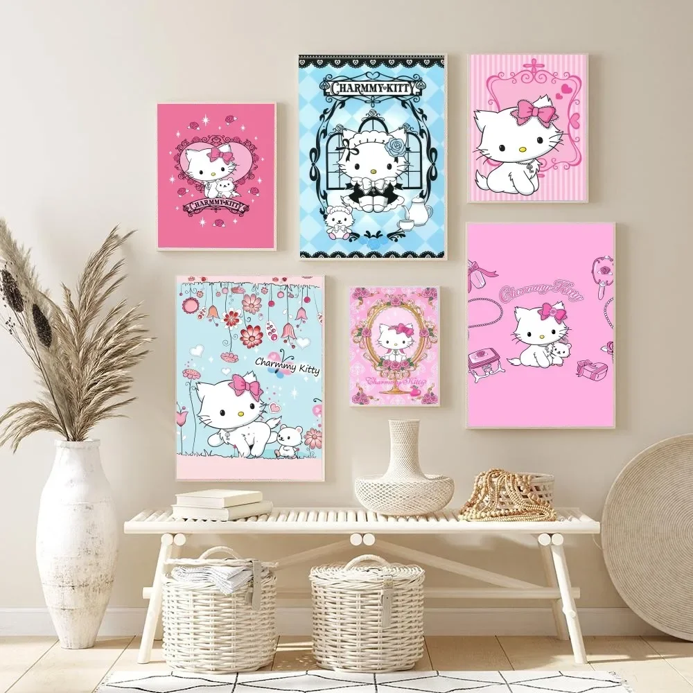 1pc Anime Sanrio Charmmy Kitty Poster Wall Art Home Decor Room Decor Digital Painting Living Room Restaurant Kitchen Art