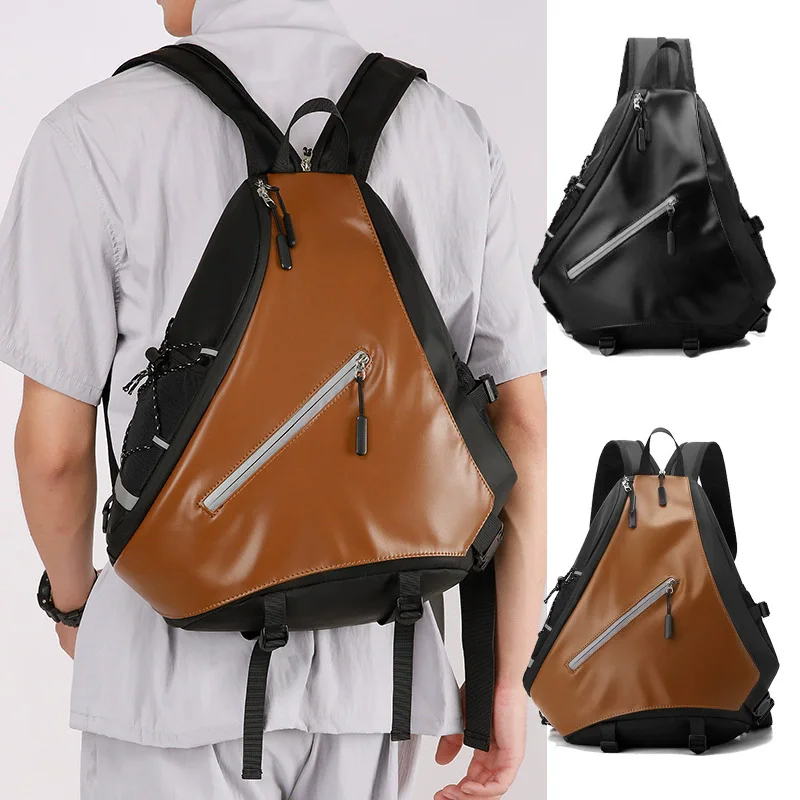 

Мужской модный рюкзак, многослойный легкий, удобный, с треугольной системой спины, сумки на плечо со светоотражающей полосой рюкзак