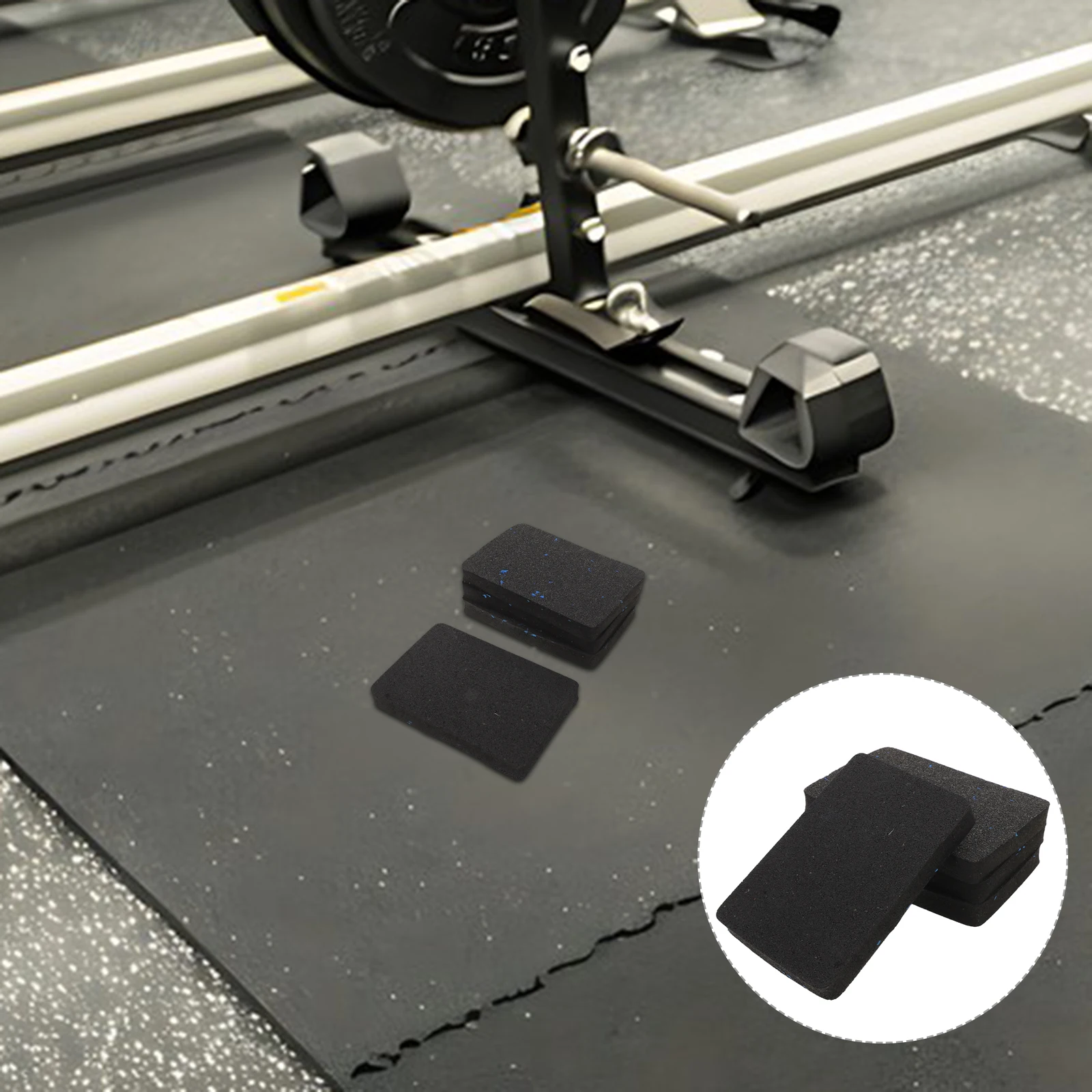 

4pcs Treadmill Shock Absorption Mat Rubber Floor Protector For Home Gym Noise Reduction Exercise Equipment Pads