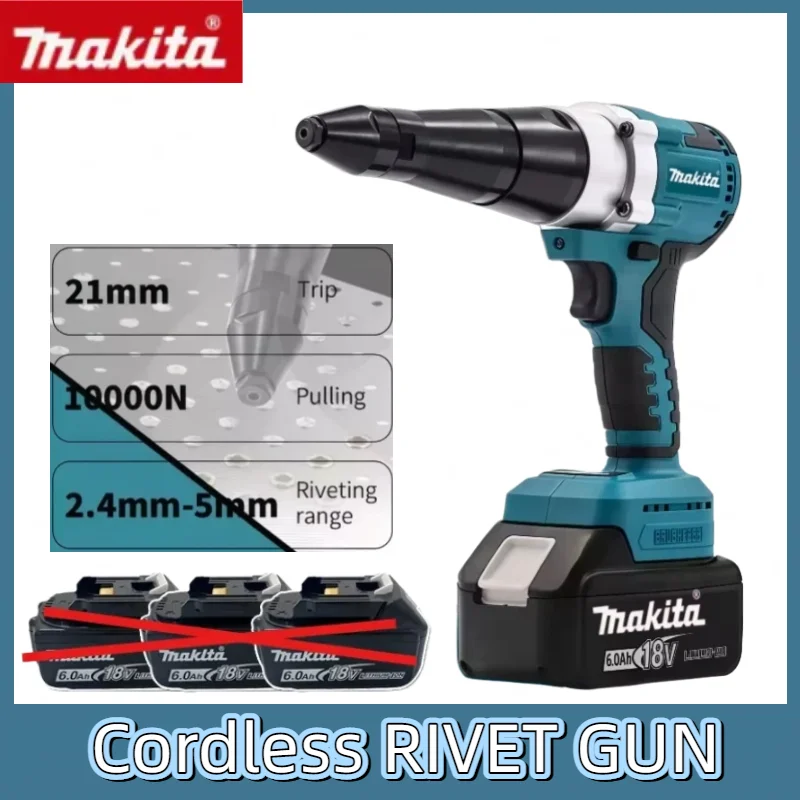 

Makita Cordless Brushless Electric Rivet Gun LED Multifunctional Rivet Nut Gun Automatic Riveting Tool For Makita 18V Battery