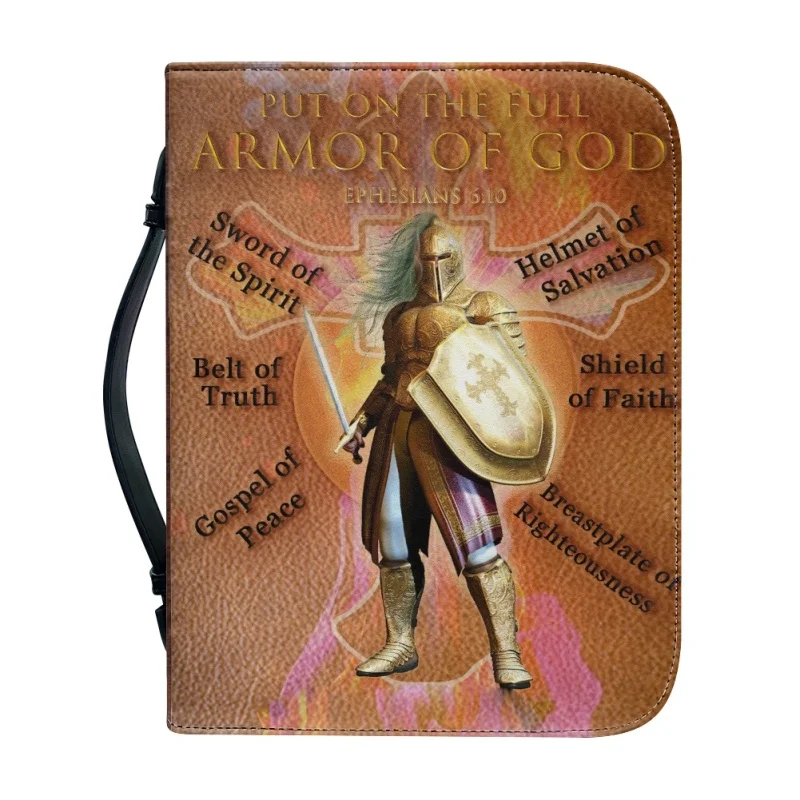 Put On The Full Armor Of GOD Warrior Woman Print Ladies Storage Christian Bible Cover Case for Women Personalized Handbags