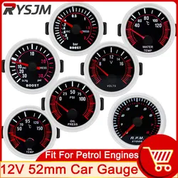 AD 52mm Turbo Boost Gauge -1-2 Bar Car Smoke Len Pointer Kit 1-30 PSI Water Temp Oil Pressure Gauge Tachometer Universal
