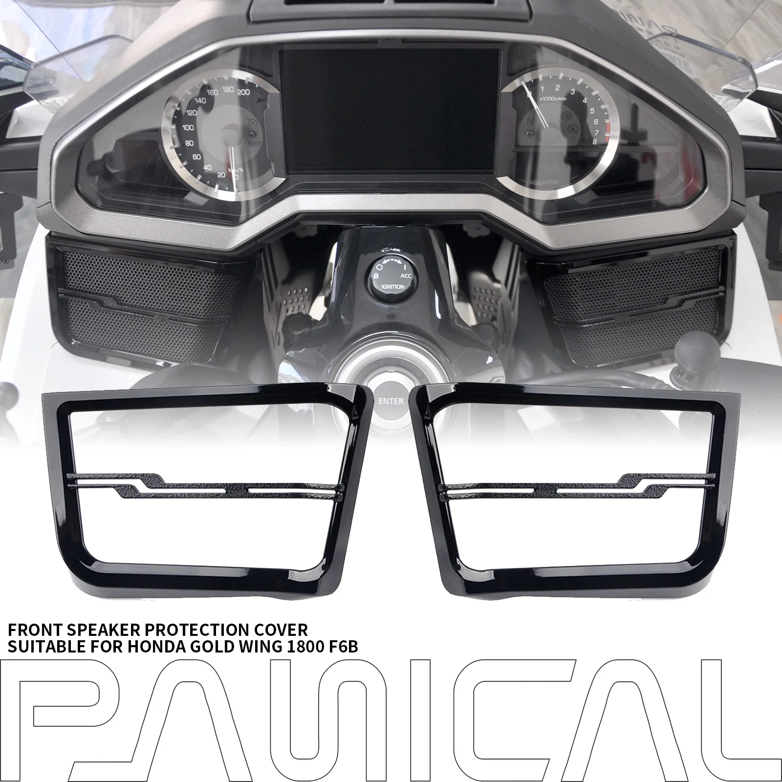 Panical For Honda Gold Wing GL1800 B F6B 2018-2025 Black Rear Speaker Grills Audio Trumpet Trim Cover Decorate