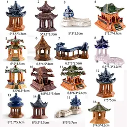 Chinese Classical Miniature Figurines, Color Ceramic Figures, Rockery Bonsai Aquarium, Landscape Decoration, Crafts Decor