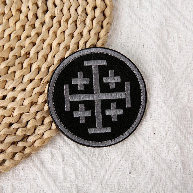 جديد! الصليبية الصليب بقع المعنويات فارس المطرزة السحابة درع هوك وحلقة شارات #3